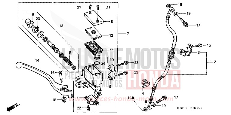 MAITRE-CYLINDRE FREIN AV. von Shadow VT125C NOIR (NH1) von 2003